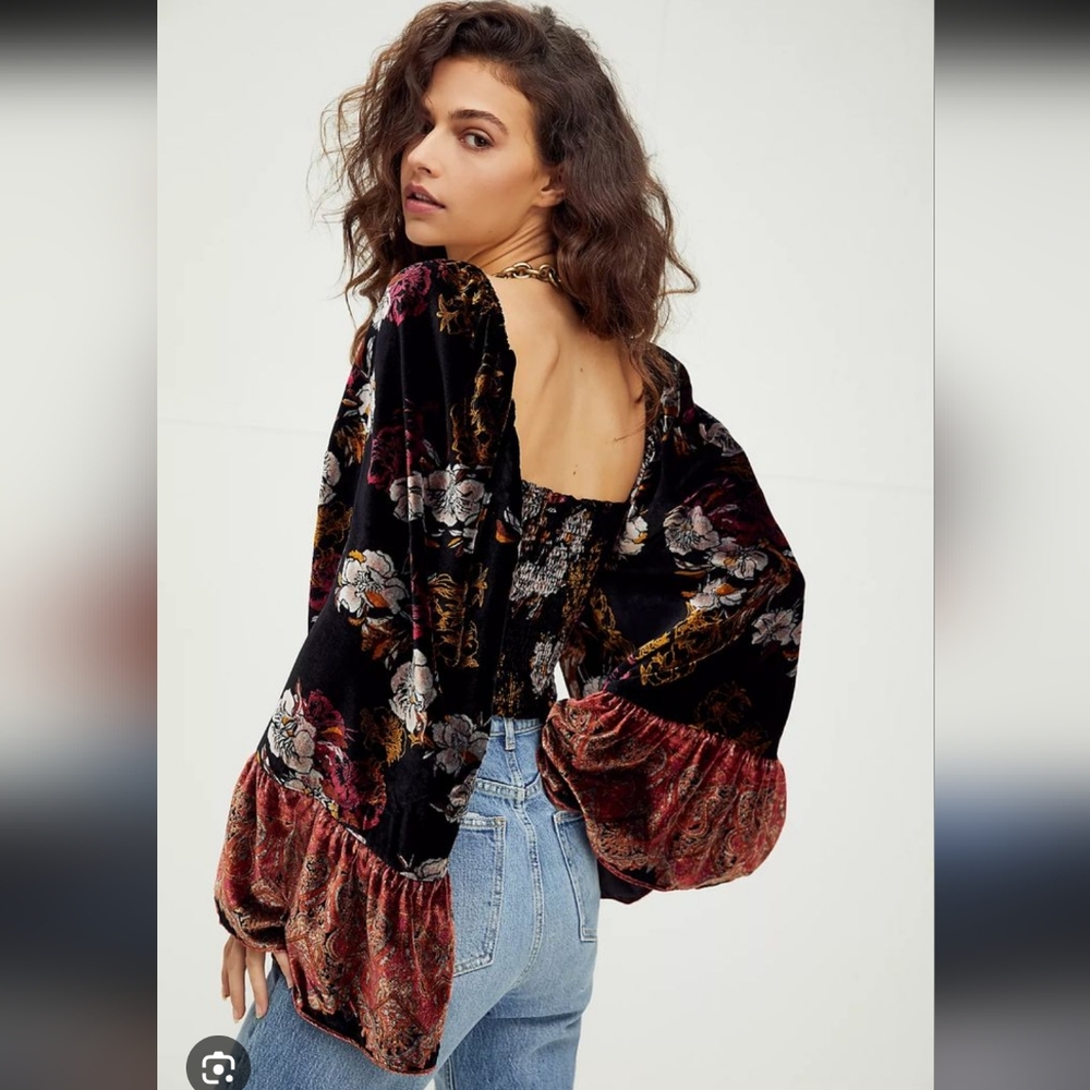 Free People Catching Feelings Velvet Top